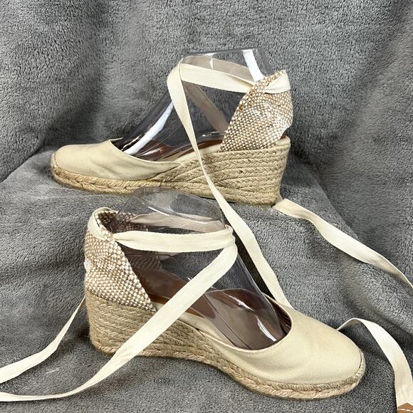 Castaner Carina Wedge Heel Sandals Womens 7 Sand Rope Sole Resort Vacation - Picture 2 of 16